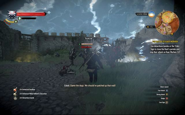 Close four portals while at first ignoring the enemies - The Witcher 3 Wild Hunt: The Battle of Kaer Morhen - walkthrough - Kaer Morhen - The Witcher 3 Wild Hunt Guide