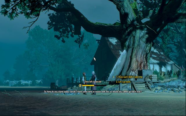 The key decision is made under the tree where you can refuse spending time together - A Midnight Clear - Main quests - The Witcher 3 Wild Hunt Guide